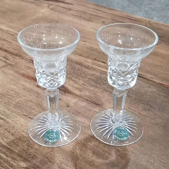 Set of 2 Lenox Mystic Crystal candel holders 4 7/8" tall. In excellent condition - Picture 1 of 2